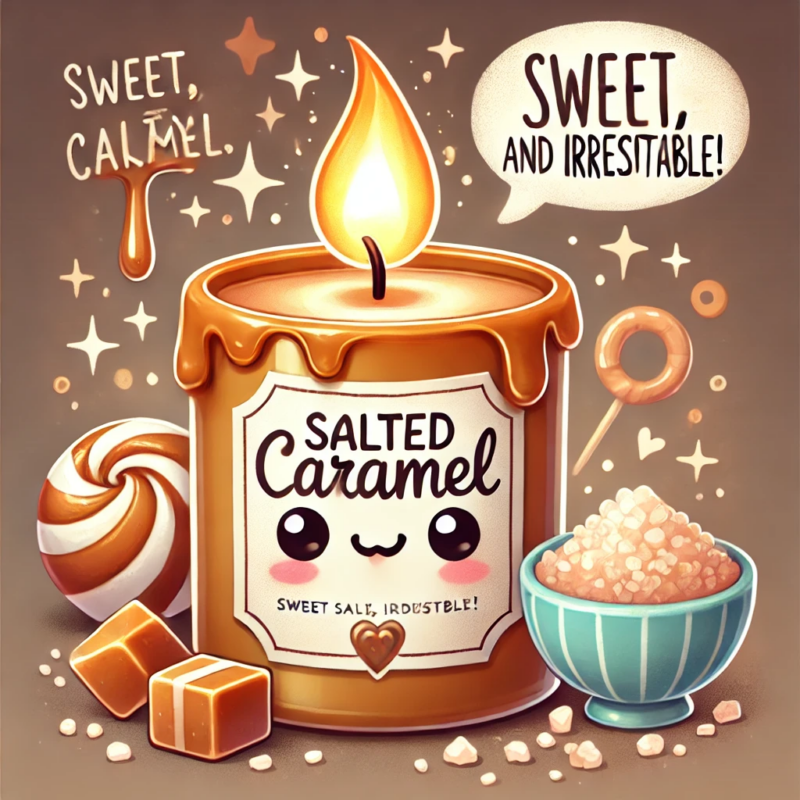 Salted Caramel Hand-Poured Soy Candle by Little Peach Gifts