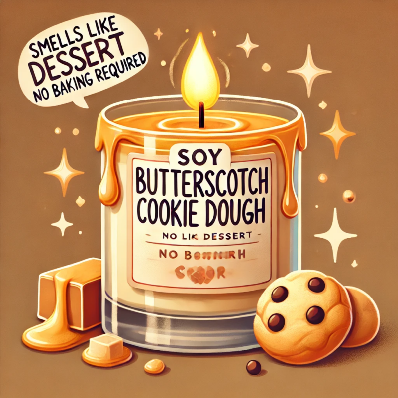 Butterscotch Cookie Dough Hand-Poured Soy Candle by Little Peach Gifts