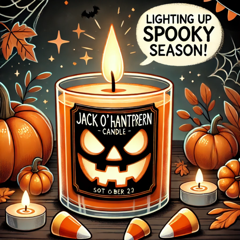 Jack O’ Lantern Hand-Poured Soy Candle by Little Peach Gifts