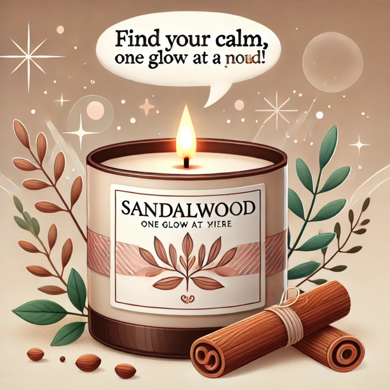 Sandalwood Hand-Poured Soy Candle by Little Peach Gifts