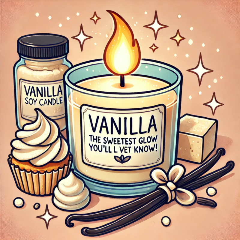 Vanilla Hand-Poured Soy Candle by Little Peach Gifts