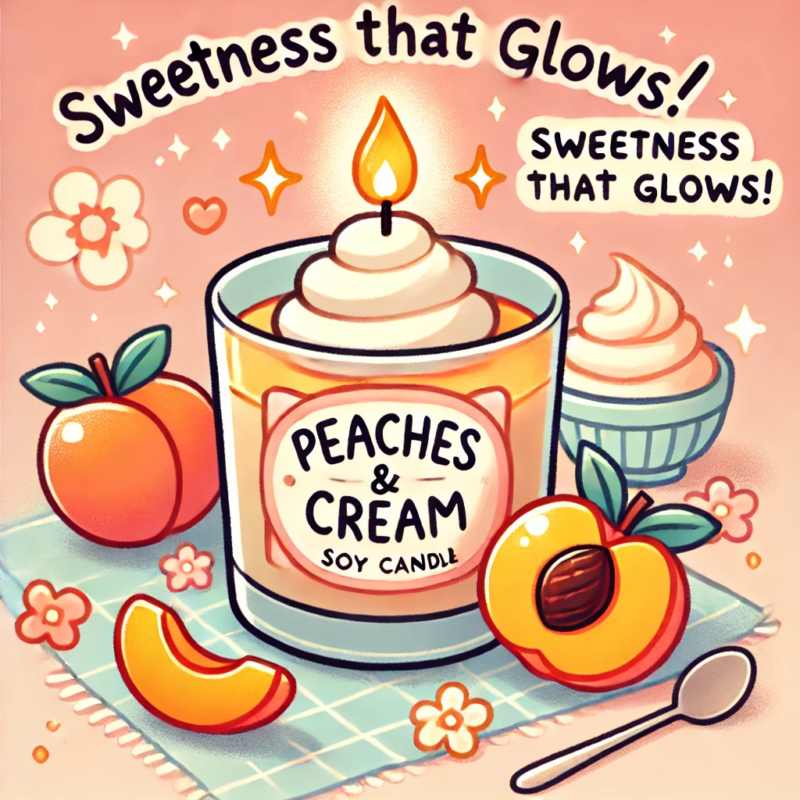 Peaches and Cream Hand-Poured Soy Candle by Little Peach Gifts