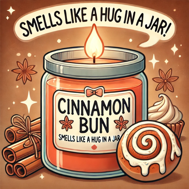 Cinnamon Bun Hand-Poured Soy Candle by Little Peach Gifts